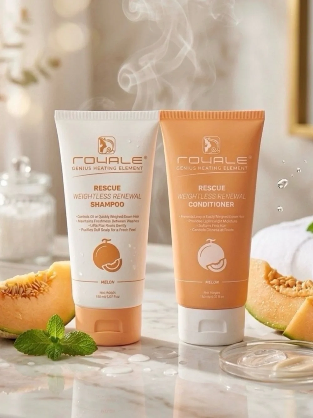 Royale Rescue Weightless Renewal Melon Shampoo & Conditioner - Retail $150